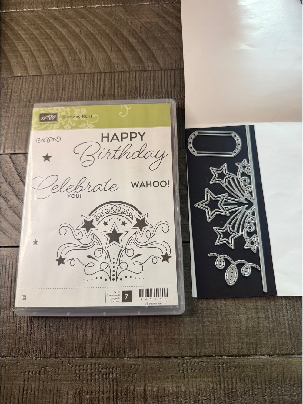 Stampin’ Up Birthday Blast stamp set and Star Blast Edgelits Dies die cut set